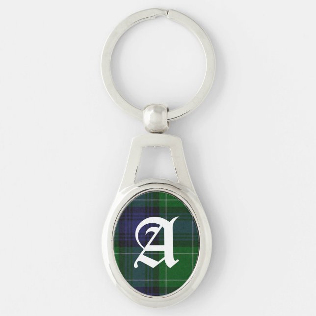 Porte-clés Porte - clé de monogramme plat Abercrombie Tartan (Devant)