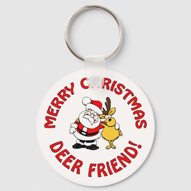 Porte-clés porte - clé de Noël "Deer Friend" (Recto)