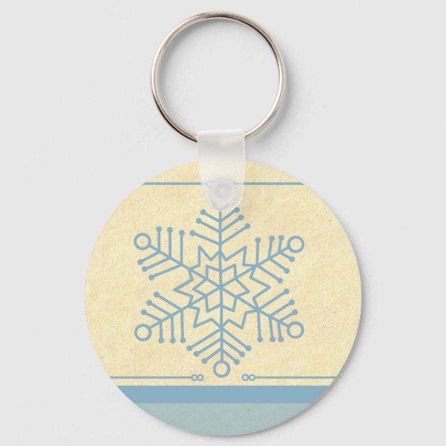 Porte-clés Porte - clé de Noël délicieuse de flocon de neige (Recto)