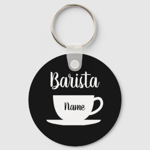 Porte-clés Porte - clé de nom de barista personnalisé pour le