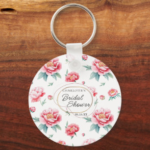 Porte-clés Porte - clé de nom personnalisé de la pivoine
