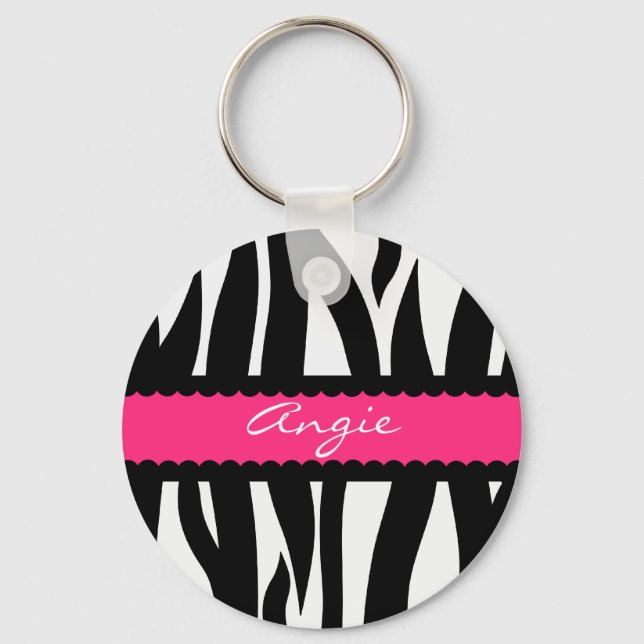 Porte-clés Porte - clé de nom personnalisé Zebra Stripes Moti (Recto)