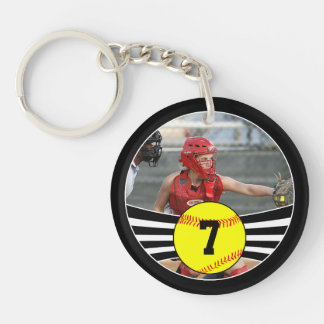 Porte-clés Porte - clé de numéros de softball et de Jersey