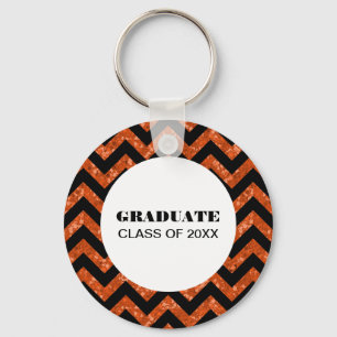 Porte-clés Porte - clé de Parties scintillant Orange Chevron