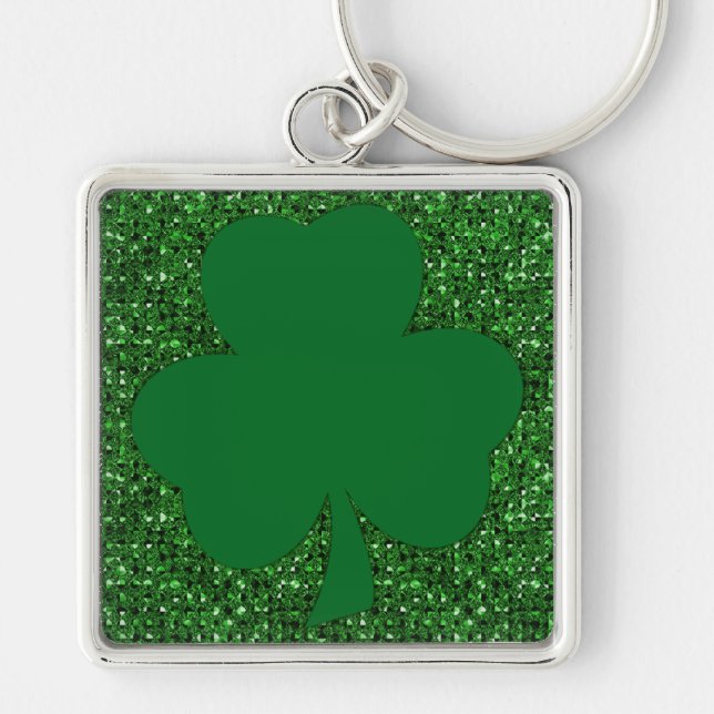 Porte-clés Porte - clé de Parties scintillant shamrock (Devant)