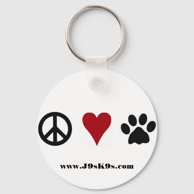 Porte-clés Porte - clé de Peace-Love-Paws (Recto)