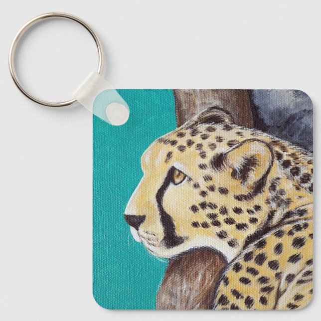 Porte-clés Porte - clé de peinture Cheetah (Recto)