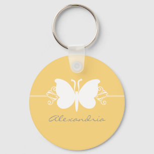 Porte-clés Porte - clé de permules de papillon jaune doux