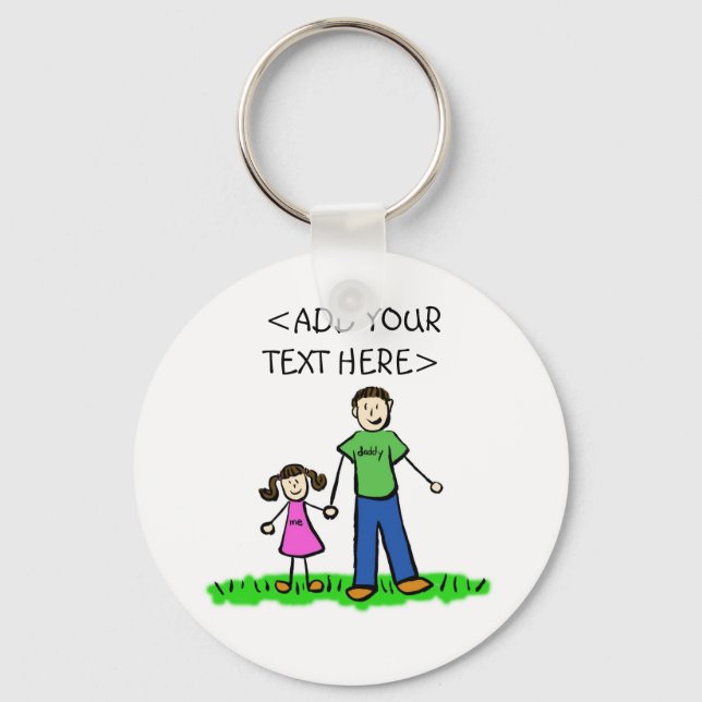 Porte-clés Porte - clé de petite fille de papa (Brunette) (Recto)