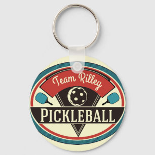 Porte-clés Porte - clé de Pickleball - Design Vintage