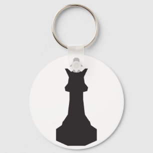 Porte-clés Porte - clé de pièce d'échecs noir