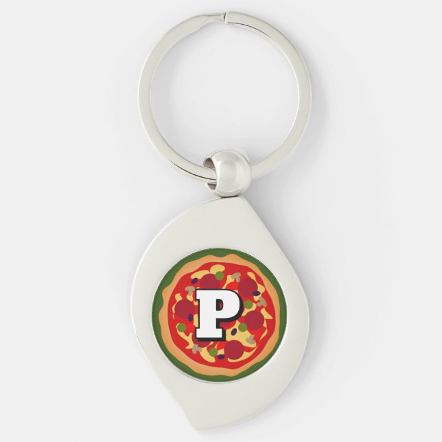 Porte-clés Porte - clé de pizza monogramme (Devant)