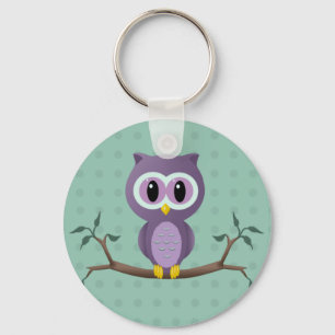 Porte-clés Porte - clé de points Owl Polka