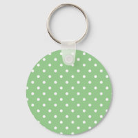 Porte - clé de points Polka de pomme verte