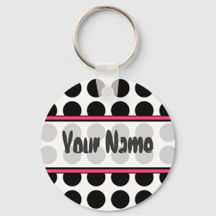 Porte-clés Porte - clé de points Polka Noir