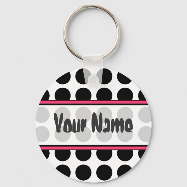 Porte-clés Porte - clé de points Polka Noir (Recto)