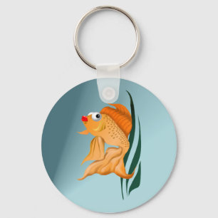 Porte-clés Porte - clé de poisson en or