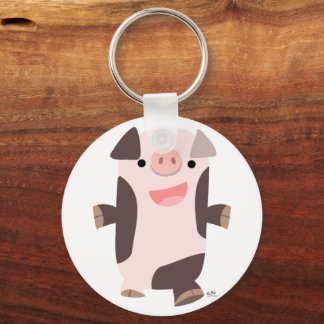 Porte-clés Porte - clé de porc souriant joli dessin animé