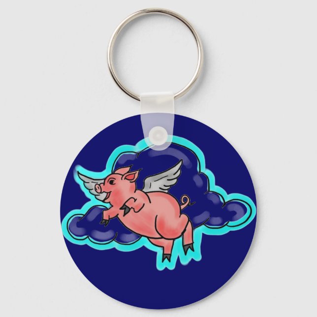 Porte-clés Porte - clé de porc volant (Recto)