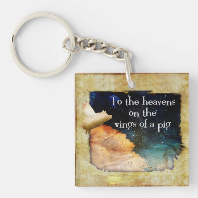 Porte-clés porte - clé de porc volant (Devant)