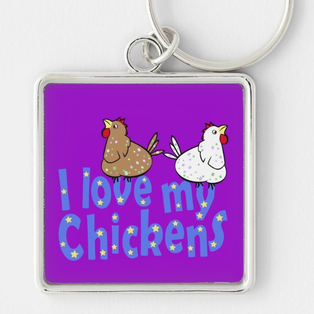 Porte-clés Porte - clé de poulets d'amour (Devant)