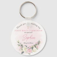 Porte - clé de première communion rose