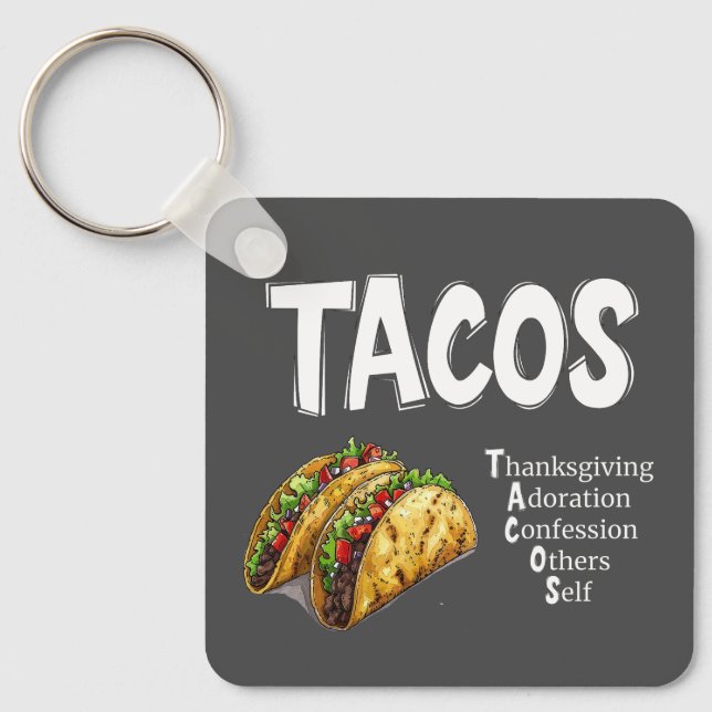 Porte-clés PORTE - CLÉ de prière TACOS (Recto)