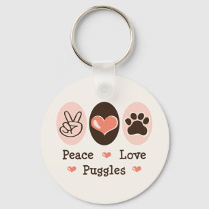 Porte-clés Porte - clé de Puggles d'amour de paix