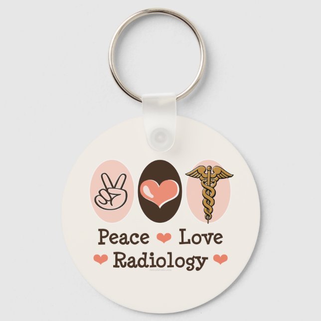 Porte-clés Porte - clé de radiologie Peace Love (Recto)