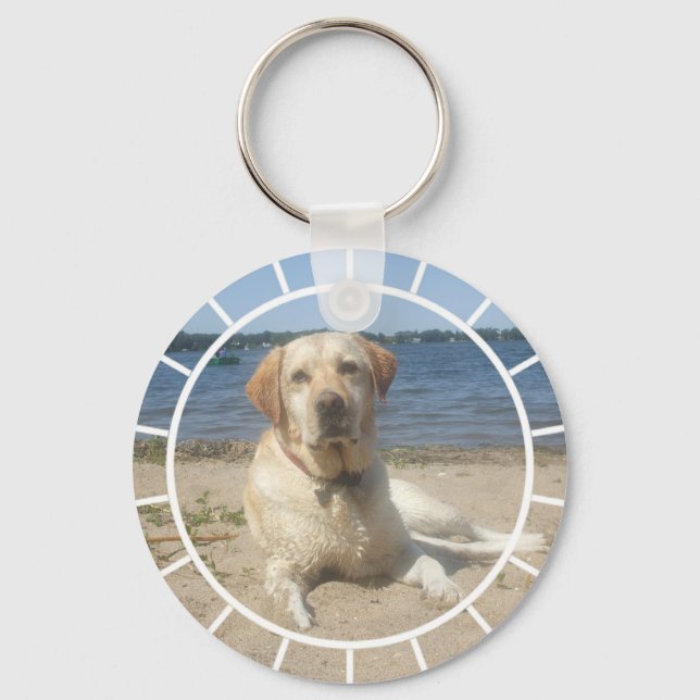 Porte-clés Porte - clé de recherche de Labrador jaune (Recto)