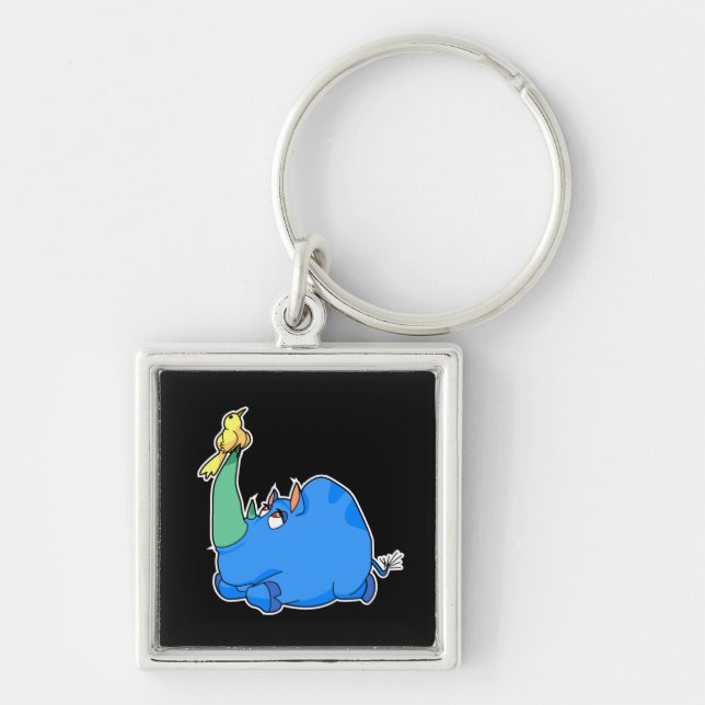 Porte-clés Porte - clé de rhinocéros d'oiseau (Devant)