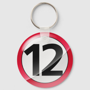 Porte-clés Porte - clé de rouge du numéro 12