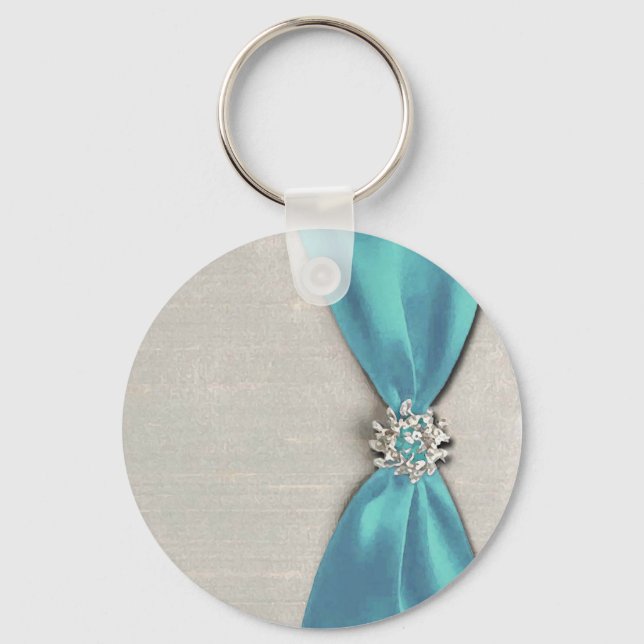 Porte-clés Porte - clé de ruban bleu satin (Recto)