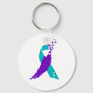Porte-clés Porte - clé de ruban de conscience de suicide de