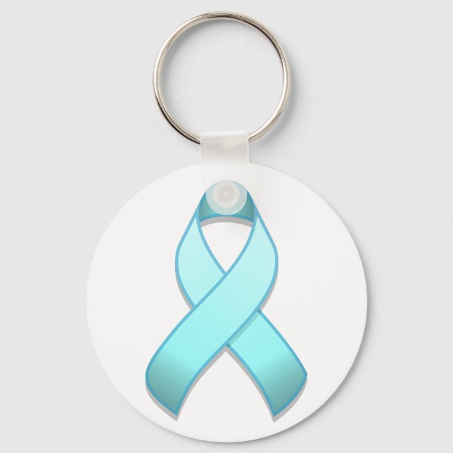 Porte-clés Porte - clé de ruban de sensibilisation au bleu cl (Recto)