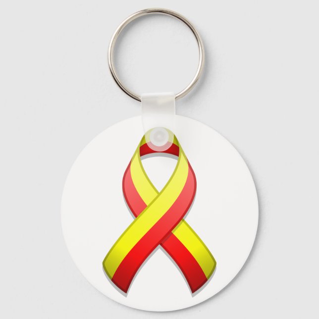 Porte-clés Porte - clé de ruban de sensibilisation rouge et j (Recto)