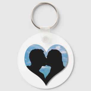 Porte-clés Porte - clé de silhouette de baisage en couple