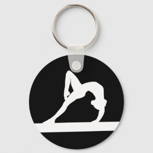 Porte-clés Porte - clé de silhouette de gymnaste noir
