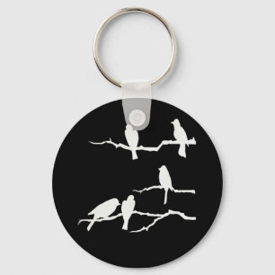 Porte-clés Porte - clé de silhouette d'oiseau blanc