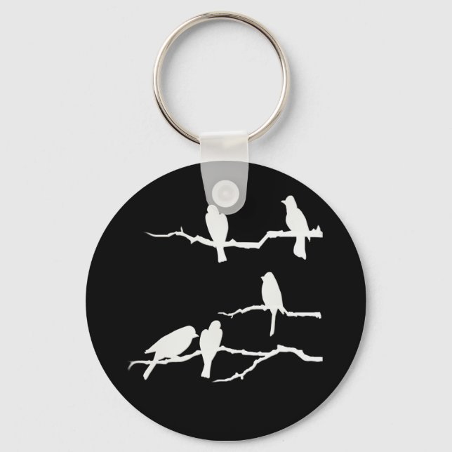 Porte-clés Porte - clé de silhouette d'oiseau blanc (Recto)