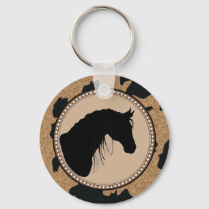 Porte-clés Porte - clé de silhouette du cheval occidental