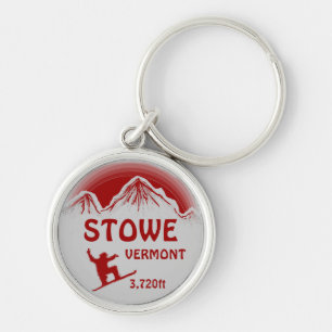 Porte-clés Porte - clé de snowboard gris rouge Stowe Vermont