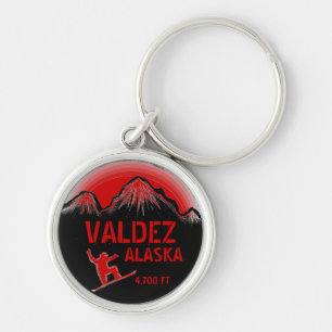 Porte-clés Porte - clé de snowboard rouge Valdez Alaska