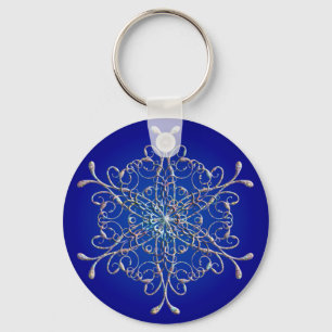 Porte-clés Porte - clé de snowflake Iridescente bleu