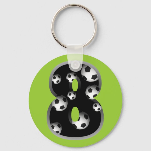 Porte-clés Porte - clé de soccer numéro 8 personnalisé (Recto)