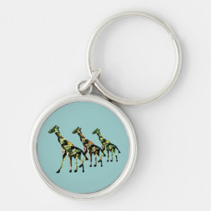 Porte-clés Porte - clé de sortie de famille de girafe