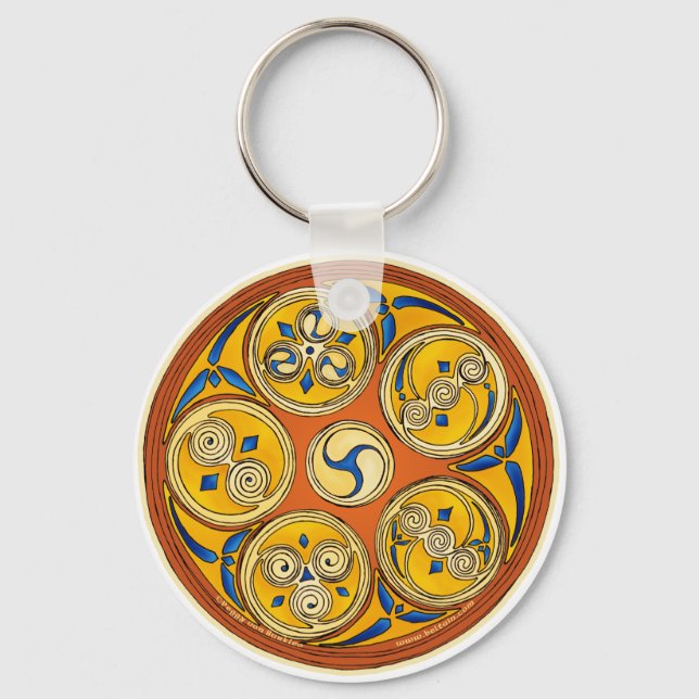 Porte-clés Porte - clé de spirale celtique, Lughnasadh Design (Recto)