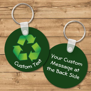 Porte-clés Porte - clé de symbole de recyclage