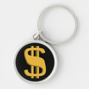 Porte-clés Porte - clé de symbole dollar de l'or 3D