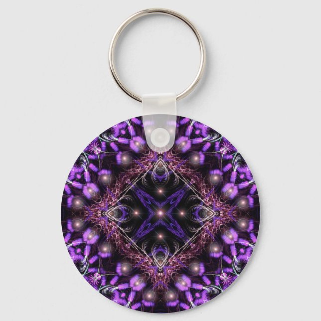 Porte-clés Porte - clé de tapisserie fractée violette (Recto)